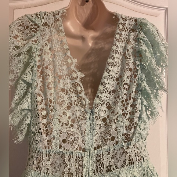 NWT ASOS Mint Green Beautiful Paisley Lace Formal Dress Sz 8 Bridesmaid Prom - Picture 5 of 11